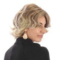 Streak Wavy Wig – Nicole | Light Brown with Blonde Highlights