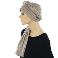 Fitted Tube Turban Scarf - Melissa  | Option 4 | Solid Colour Birch Grey Stone