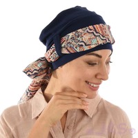 Jersey Turban Katelyn | #1 Navy Turban with Sash