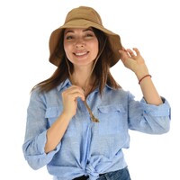Wide Brim Bucket Sun Hat Rita | Bronze