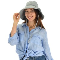 Wide Brim Bucket Sun Hat Rita | Slate Grey