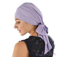 Bamboo Turban Wrap with Tails – Zoe | Lilac Purple