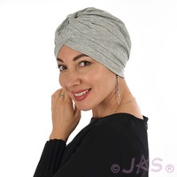 Pleated Classic Jersey Cotton Turban | Grey