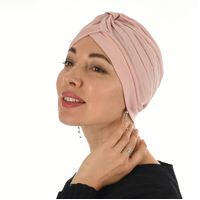 Pleated Classic Jersey Cotton Turban | Pink