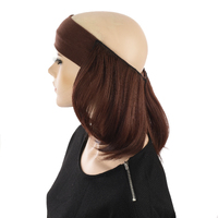 Halo Headband with Bob Hairstyle Hair Extension - Debbie | Auburn Brown