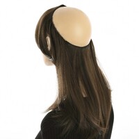Full Closure Chemo Halo Headband with Hair Mia | Dark Ash Brown