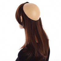 Full Closure Chemo Halo Headband with Hair Mia | Auburn Brown