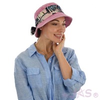 Pre-washed Cotton Bucket Hat with Sash | Pink