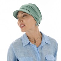 Bamboo Ruched Cadet Cap Sandra | Sage Green