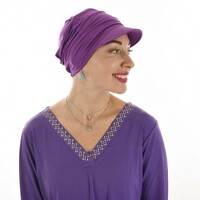 Bamboo Ruched Cadet Cap Sandra | Purple