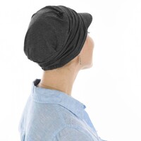 Bamboo Ruched Cadet Cap Sandra | Lead Dark Grey