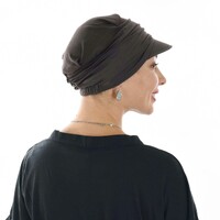 Bamboo Ruched Cadet Cap Sandra | Lead Ash Brown