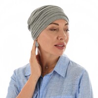 Bamboo Pleated Turban Bianca | Light Grey