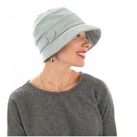 Retro-inspired Cotton Cloche Hat Betty | Light Blue | Adjustable-S/M