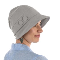 Retro-inspired Cotton Cloche Hat Betty | Grey| Large