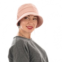 Retro-inspired Cotton Cloche Hat Betty | Pink | Large