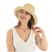 Beach Summer Sun Hat with Shapeable Brim | Natural Beige | S/M
