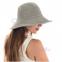 Beach Summer Sun Hat with Shapeable Brim | Grey | L