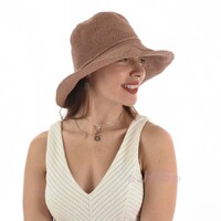 Beach Summer Sun Hat with Shapeable Brim | Taupe Pink | S/M