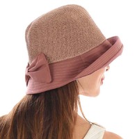 Crochet Cloche Sun Hat with Upturn Brim