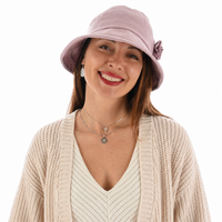 Side Rosette Cloche — Clara | Antique Pink