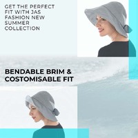 Packable Sun Hat with Pin Striped Bow and Buckle - Helen