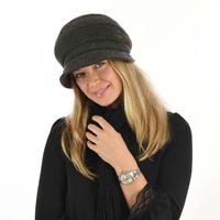 High Crown Wool Blend Bakerboy Hat – Harper | Dark Grey