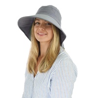 Cotton Wide Brim Sun Hat – Amy | Grey | S/M