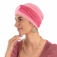 Bamboo Turban & Contrast Loop Band Set | Blush Pink with Light and Dark Pink Band