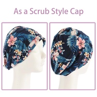 Convertible Scrub Style Turban Cap – Maya | #3 Colourful Tropical Florals