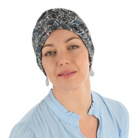Floral Turban for Women with Hair Loss - Molly | #6 Grey & Pink Paisley | S/M/L