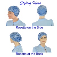 Paisley Pre-Tied Chemo Turban with Rosette | Baby Blue