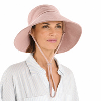 Abby Holiday Visor Sun Hat with Integrated Hair for Hair Loss | Dusty Pink