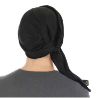 Seamless Crown Wrap Turban | Plain Black