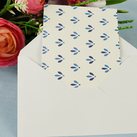 Greeting Card-Shape of Blue Floral Foliage | Pattern 5