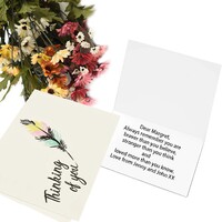 Greeting Card - Thinking of You Colouful Feather Design