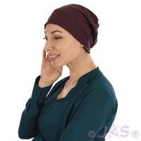 Pleated Swirly Jersey Turban | Purple - Eggplant