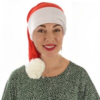 Red Stretchable Christmas Hat for Hot Weather