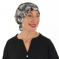 Print Seamless Turban Headband Scarf | Feather Leaf Grey