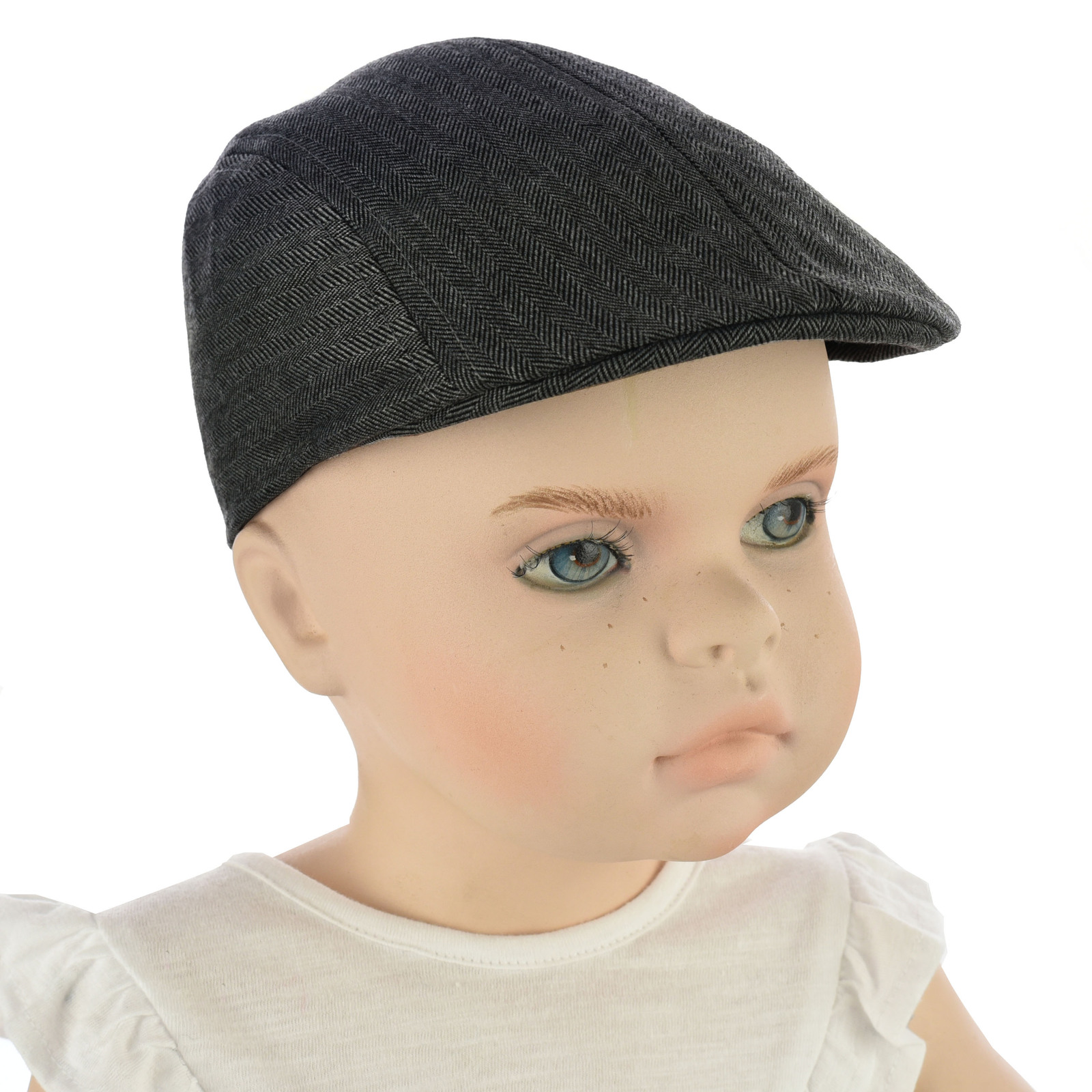 Wedding Ring Bearer Pageboy Paperboy Hat Men Boys Grey Black