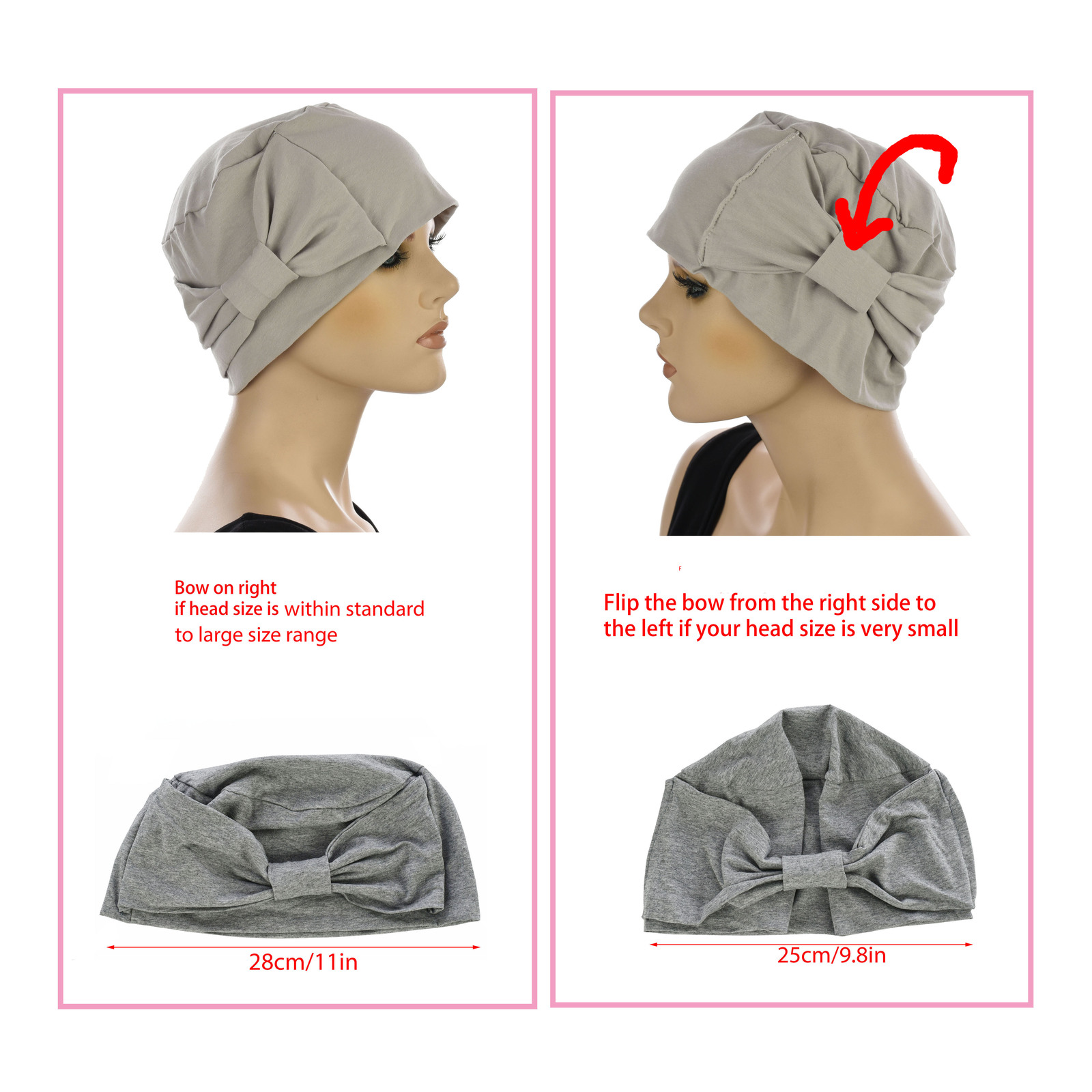 Chemo Turban Beanie Hat Cotton Hair Loss Headwear Ladies Headcover ...