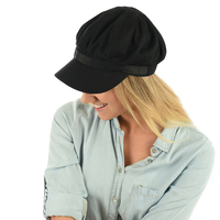 Jeanette Bakerboy Hat | Black with Black Ribbon | S/M