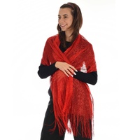 Rectangular Metallic Mesh Evening Shawl