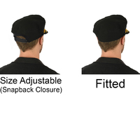Large View Black Marine Captain Hat