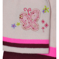 Large View Girl Winter Butterfly Beanie Scarf Set