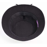 Felt Cloche Hat with Lace and Satin Flower | Black