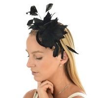 Black Fascinator Feather Headband
