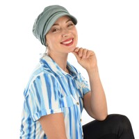 Cotton Ruched Cadet Hat | Grey - Slate Grey | Adjustable S/M