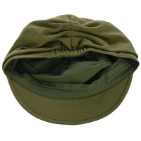 Cotton Ruched Cadet Hat | Green - Olive Green | XS/S