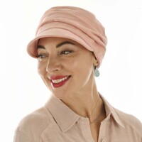 Cotton Ruched Cadet Hat | Pink | Adjustable S/M